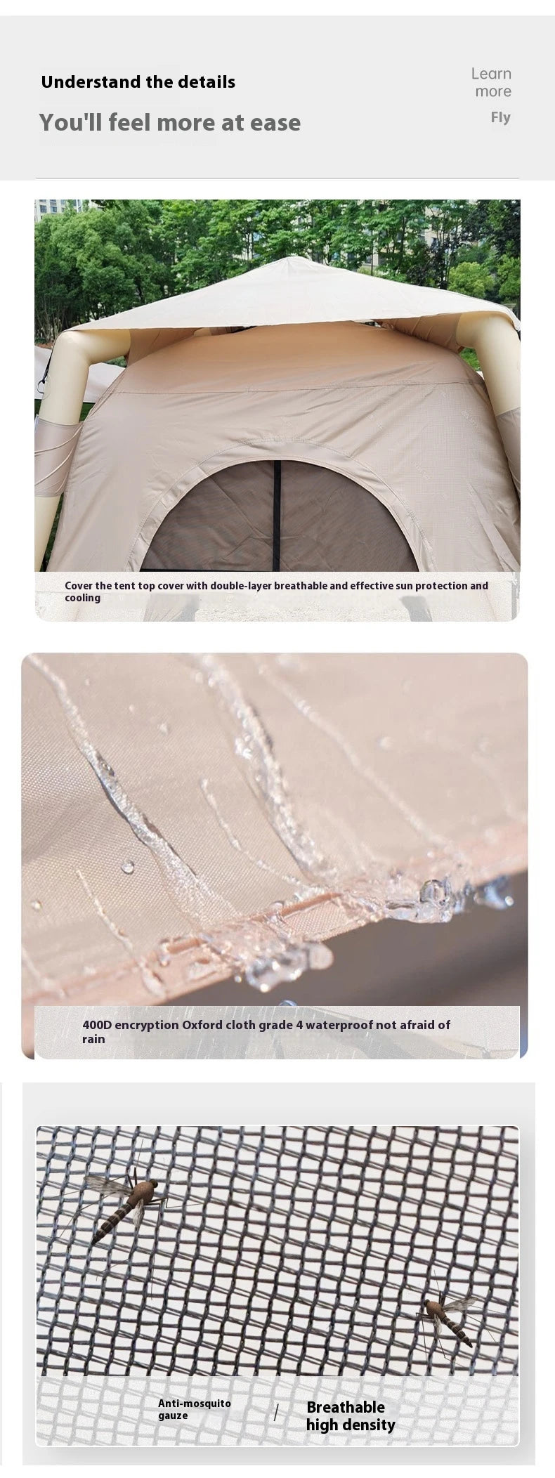 Lohascamping Large Camping Air Tent for 4-5 people Air shelter Dome tent Family Hiking  inflatable One-touch tent Outdoor Tent
