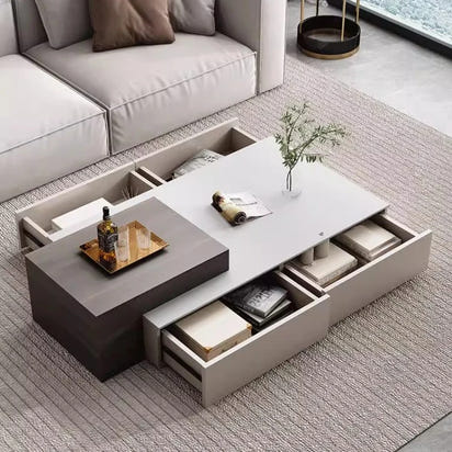 lifting Telescoping lounge coffee table living room Lift top Design Luxury Side Table Storage Tavolino Soggiorno Furniture