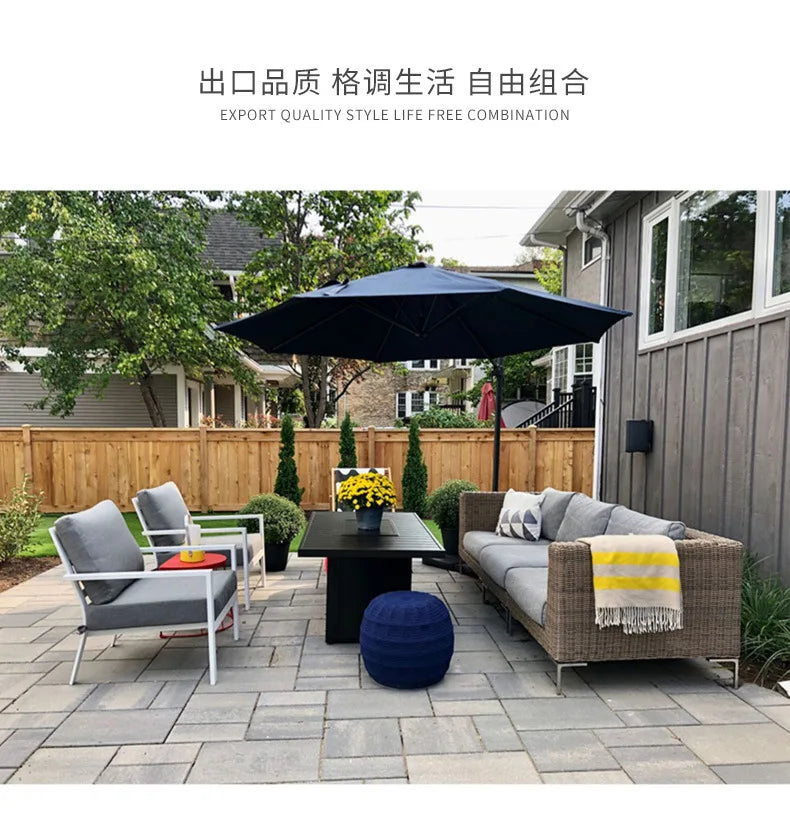 Nordic Outdoor Sofa - Round Rattan-Style Corner Set For Courtyards, Balconies, And Hotels Sun-Resistant