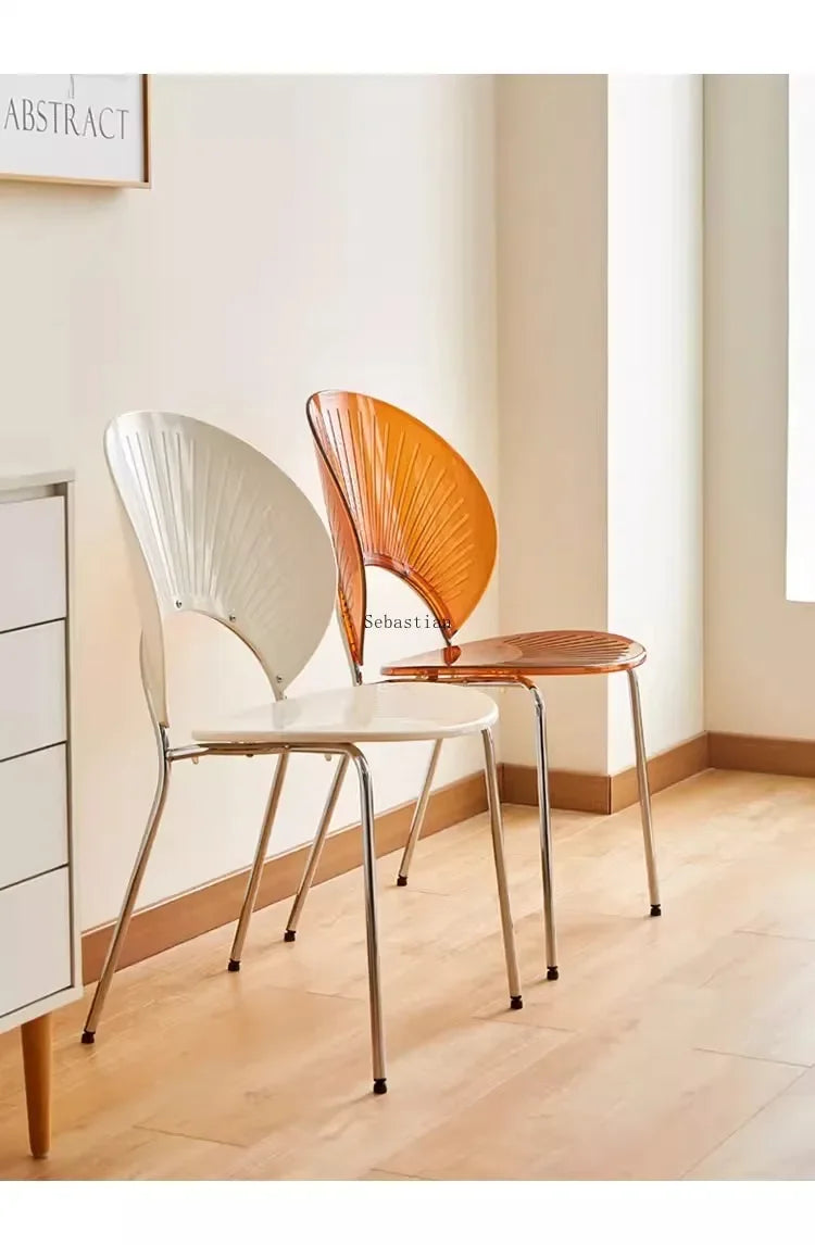 Nordic Dining Chair,home Leisure Transparent Dining Table Chair,minimalist Homestay Chair,hotel Shell Chairs, Sun Backed Chairs