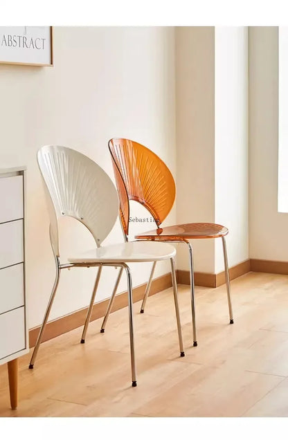 Nordic Dining Chair,home Leisure Transparent Dining Table Chair,minimalist Homestay Chair,hotel Shell Chairs, Sun Backed Chairs
