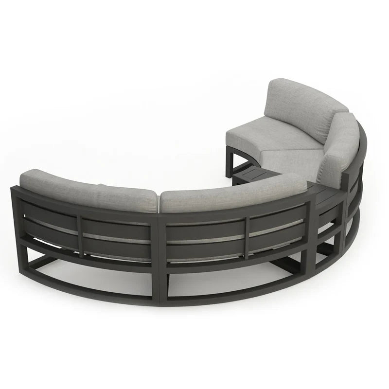 Rattan sofa combination courtyard garden leisure outdoor living room custom semi-circular arc rattan chair terrace outdoor