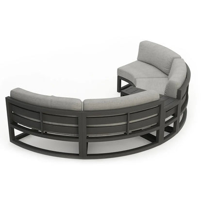 Rattan sofa combination courtyard garden leisure outdoor living room custom semi-circular arc rattan chair terrace outdoor