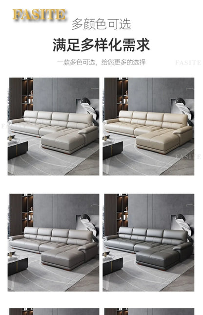 Premium Simple and modern combination imported concubine sofa size apartment living room first layer cowhide leather art sofa