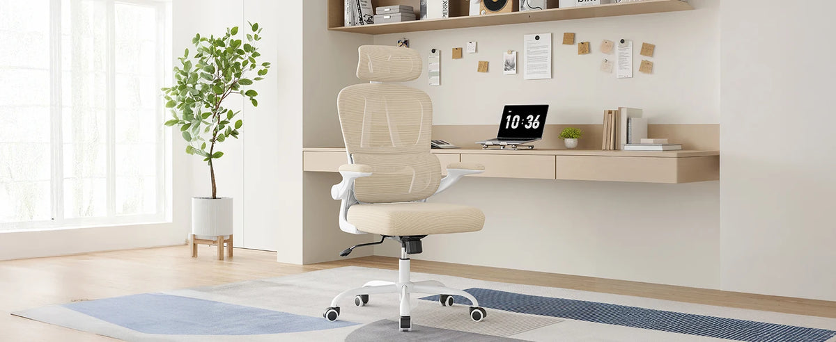 Farini Ergonomic Office Chair, Home Office Desk Chair with Lumbar Support & Headrest, High Back Computer Chair for Work, Study