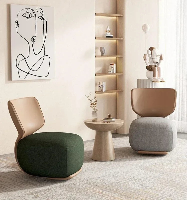 NewLog Light Luxury First Class Cabin Lounge Sofa Chair Nordic Living Room Fabric Low Stool Balcony Leisure Armchair