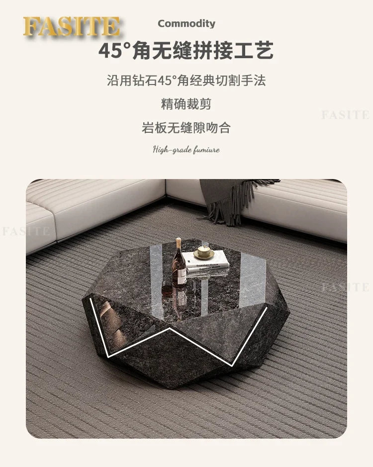 Modern Minimalist Luxury Diamond Stainless Steel Coffee Table Living Room Furniture Shaped  Center Table Tea Table Escritorios