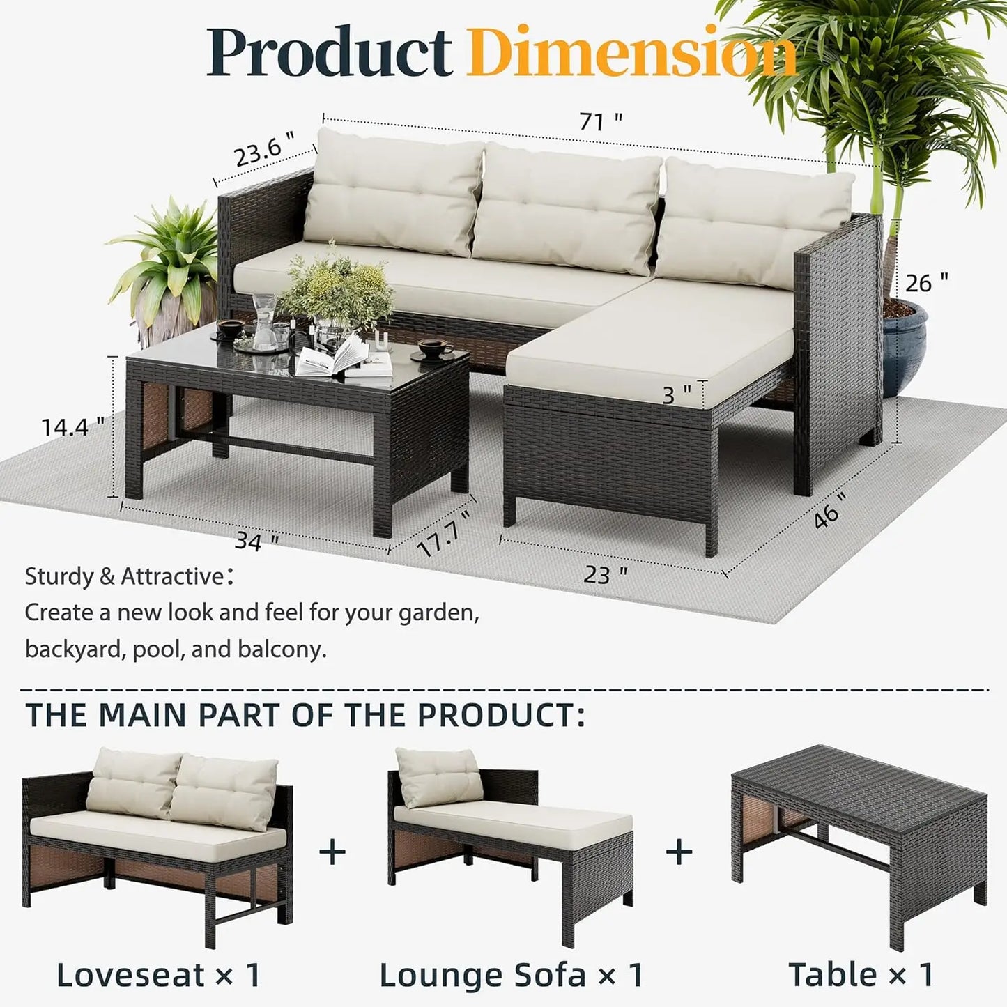 Factory Hot Selling High Quality PE Rattan Garden Leisure Sofa Bed for Hotel Outdoor Party