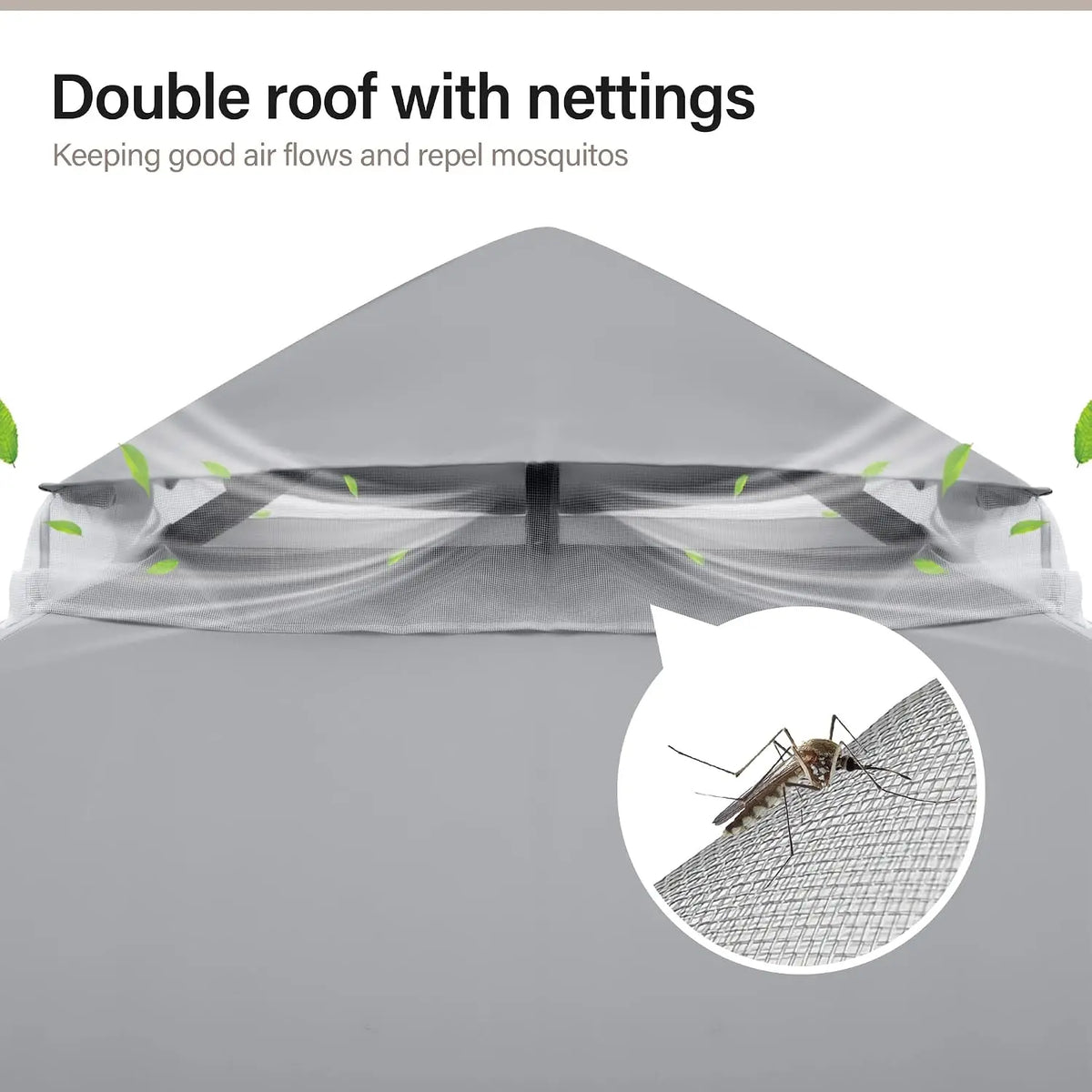 Outdoor Gazebo 8'x8' Heavy Duty Tent with Double Roofs, Mosquito Nettings Privacy Screens for Backyard Garden Deck, Customized