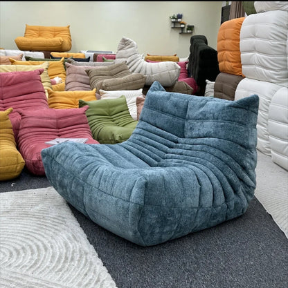 Lazy sofa, togo caterpillar sofa, light luxury, simple Internet celebrity creative chair, suede freehand space recliner