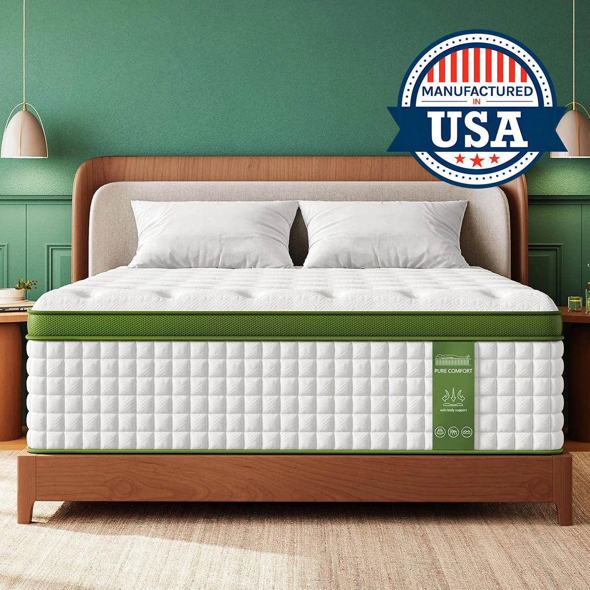 BedStory 12-14'' Hybrid Mattress, Full/King/Queen Size Mattress , Gel Memory Foam & Pocket Springs for Pressure Relief & Support