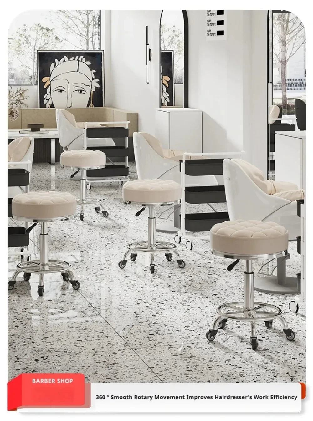 Salon Chair For Hair Stylist Salon Chairs Barber Chairs Shop Hair Cosmetologist 360° Free Rotation Ergonomic Chair Salon Chair