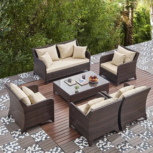 Balcony outdoor combination Living room courtyard hand-woven rattan sofa Rattan chair simple leisure furniture Economically