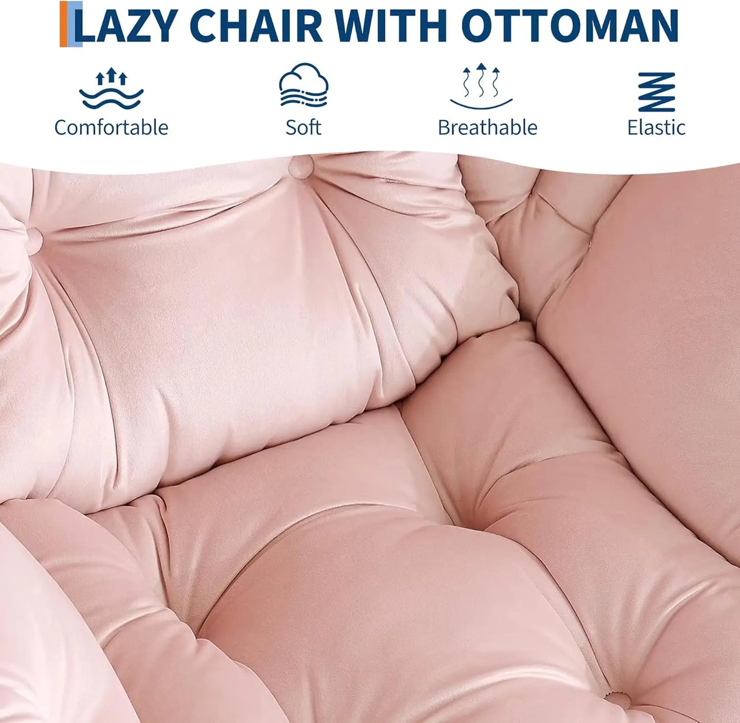 [Limited Stock!]2025 Lazy with Ottoman, Comfy Reading Lounge Accent Modern Floral with Footrest Butterfl