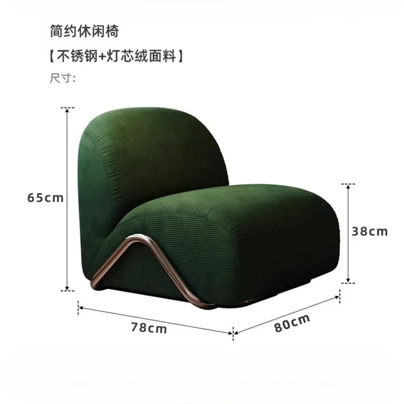 Home Modern Flannel Living Room Sofas Couch Single Sofa Bedroom Lazy 1-person Sofa Living Room Furniture Boneless Couch Sofas