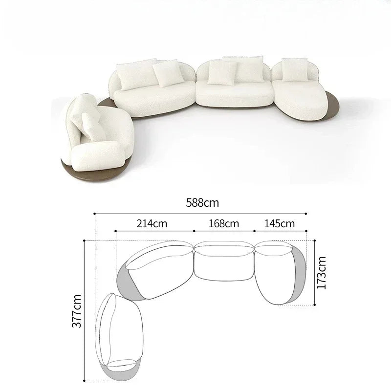 Living Room Coffee Table Designer Creative Three-person Log Style Furniture Modern Simple Modern Morocco Fabric Sectional Sofas