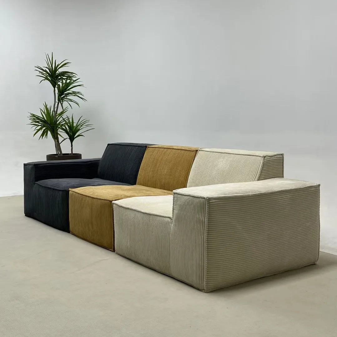 Modern Luxury Living Room Sofa Sectional Set Furniture l Shape 2 3 Seater Corduroy Compression Vacuum Packed Relaxing Designs