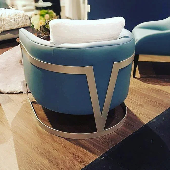 2022 Luxury Gold Stainless Steel Accent Chair Velvet Upholster V Shaped Lounge Chair For Home Hotel