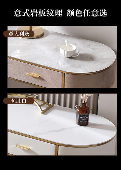 Light Mirror Vanity Table White Minimalist Drawers Storage Dressing Table Desk Makeup Mesa De Maquillaje Bedroom Furniture