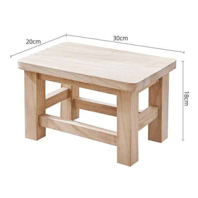 Adult Solid Wood Stool for Daily Use Shoe Changing Step Stool for Kitchen Bathroom Living Room Wooden Household Furniture