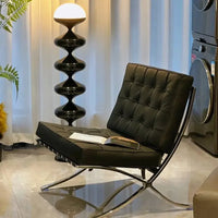 Elegant Barcelona Single Sofa Chair Oil wax skin for Living Room or Bedroom Lazy Lounge Chair Cat scratch skin Sofa Chair