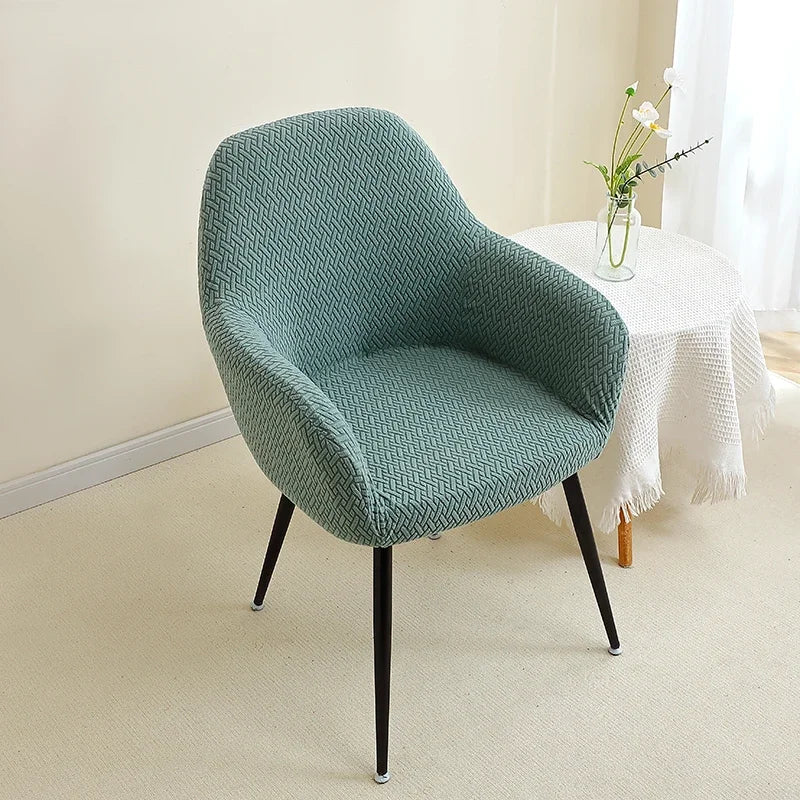 1/2pcs Jacquard Chair Covers High Arm Dining Chair Cover Elastic Chair Seat Slipcover Protector for Wedding Living Room Home