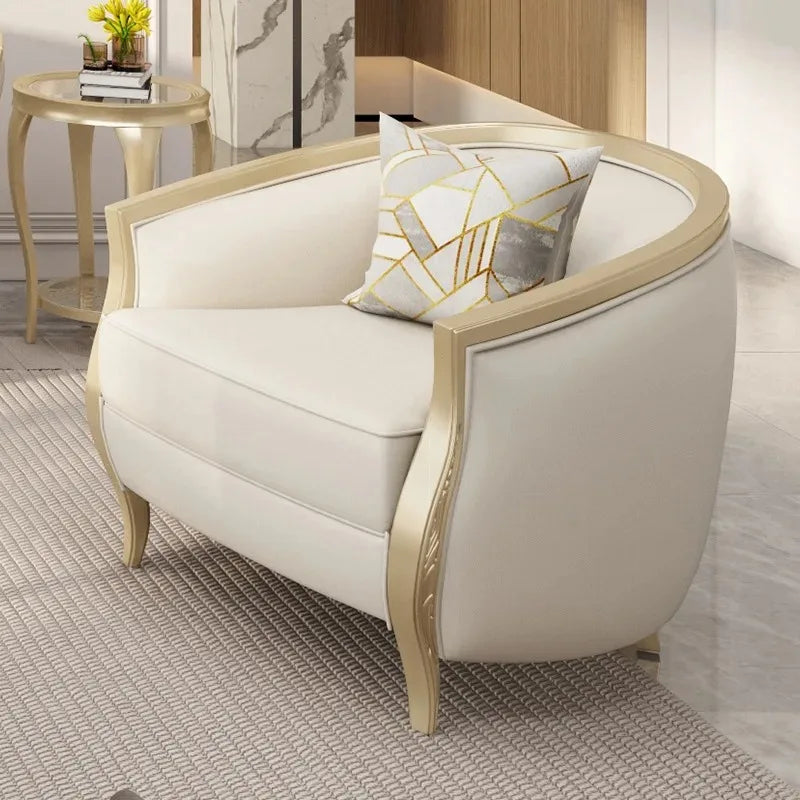 Solid wood sofa combination large villa sofa cream style living room combination sofa