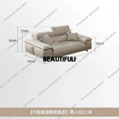 H Genuine Leather Italian Living Room Sofa Luxury Lounge Designer Minimalist Sofas Modern Family Muebles Furniture Decoration