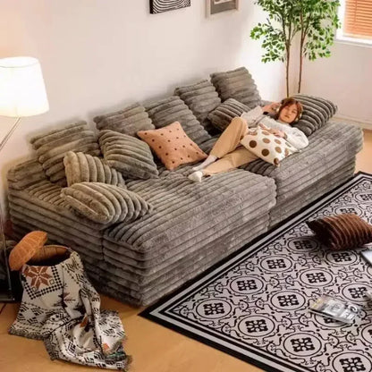 Design Filler Living Room Sofas European Beige Luxury Floor Compressed Sofas Puffs Recliner Modern Divani Soggiorno Furniture