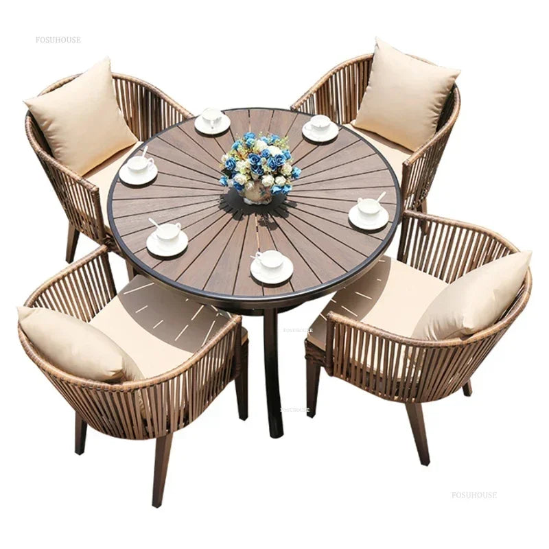 Rattan Garden Table and Chair Balcony Outdoor Furniture Sets Outdoor Leisure Rattan Table and Chair Garden Furniture Sets Q