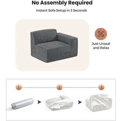 80 L Shaped Sofa Modular, Corduroy  Couches with Deep Seats &High-Back, Upholstered Couches for Living Room Bedroom