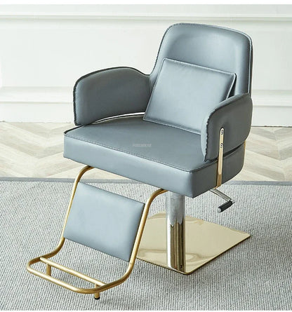 Simple Stainless Steel Barber Chairs Professional Salon Furniture Beauty Salon Chair Home Liftable Rotating Hairdressing Chair