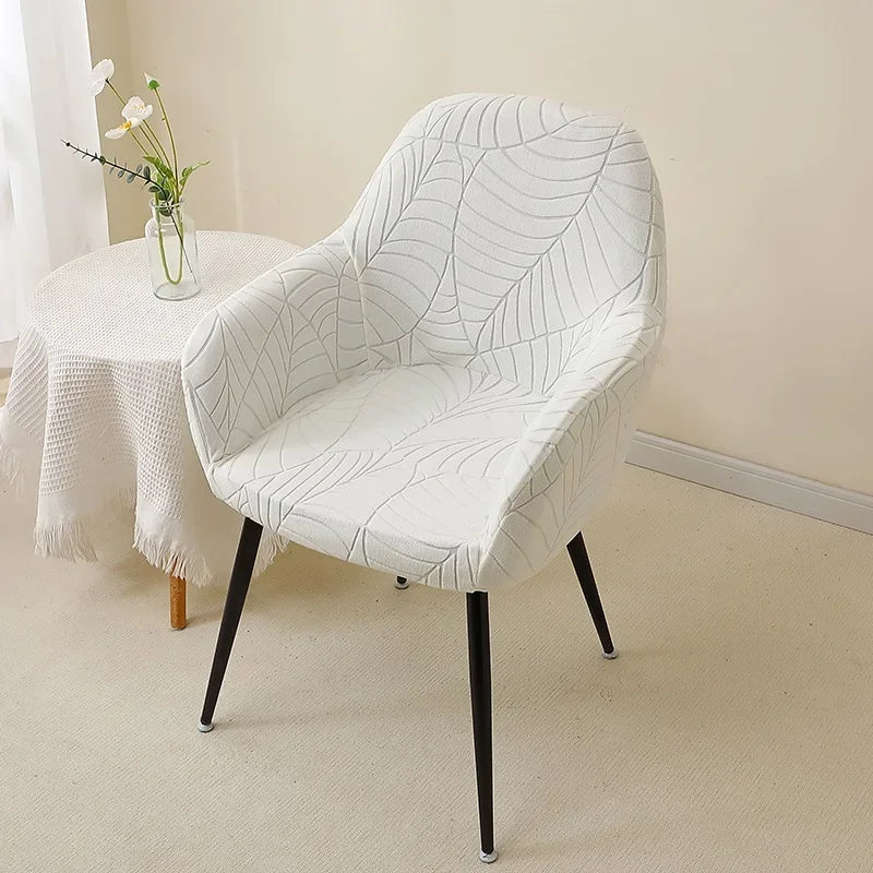 1/4pcs High Arm Chair Cover Elastic Dining Armchair Slipcover Leaf Jacquard Seat Covers for Home Wedding Fundas Para Sillas