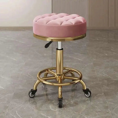 Barber Nail Salon Chair Swivel Wheels Rotating Salon Hair Stylist Barbershop Equipment Furniture Professional Rolling Silla