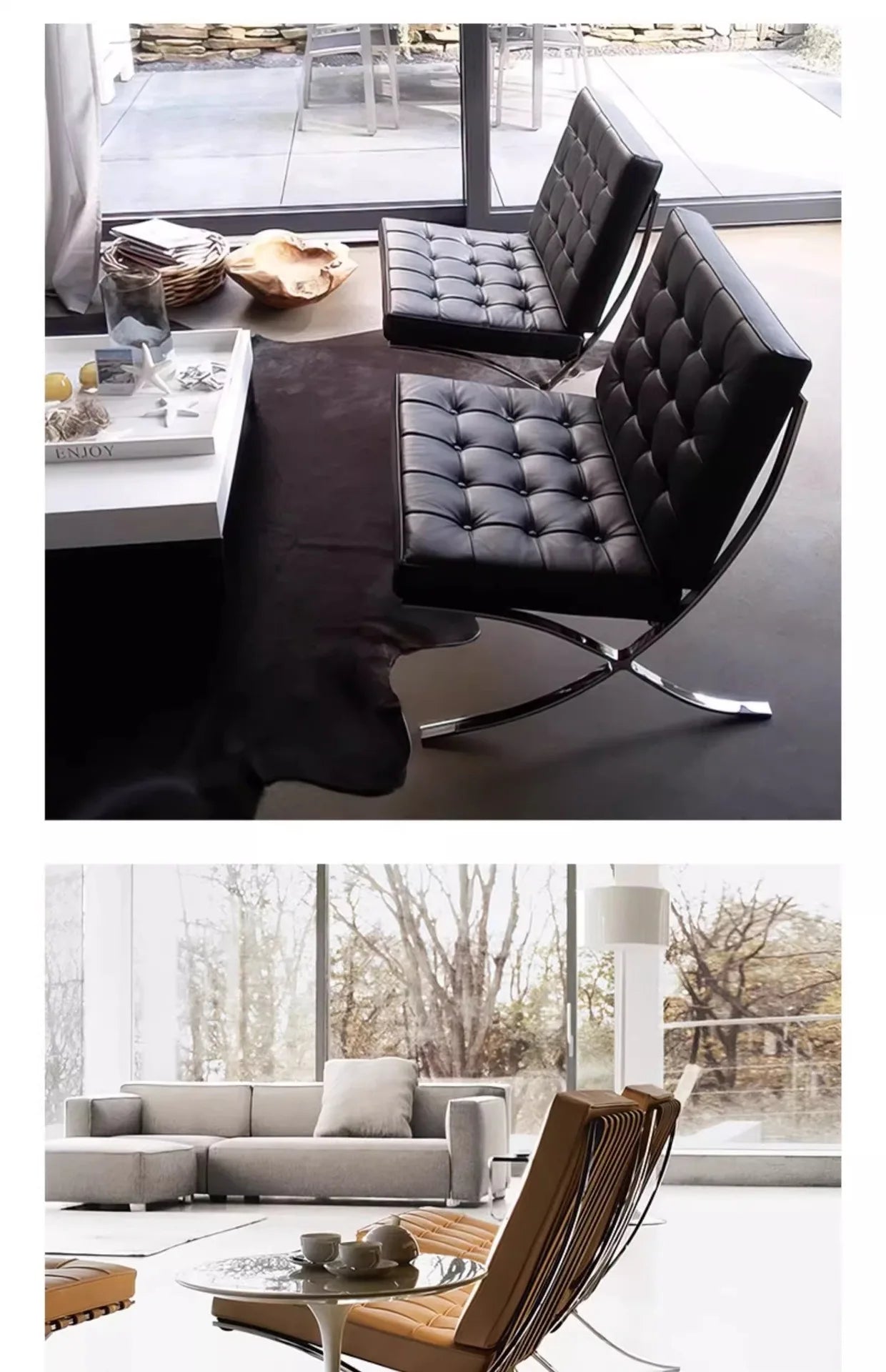 Nordic leather sofa chair light luxury modern single chair living room balcony leisure chair