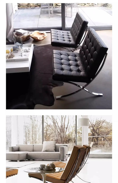 Nordic leather sofa chair light luxury modern single chair living room balcony leisure chair
