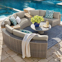 Outdoor rattan sofa coffee table combination Nordic rattan art outdoor sofa courtyard balcony rattan furnitu