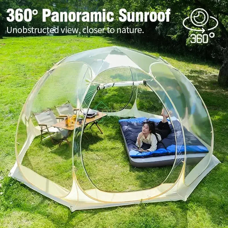 Portable Spherical Tents 360 Degree Panoramic Window Outdoor  Transparent Camping Tent 4-8 Person Star Dome TentSun Room Tents