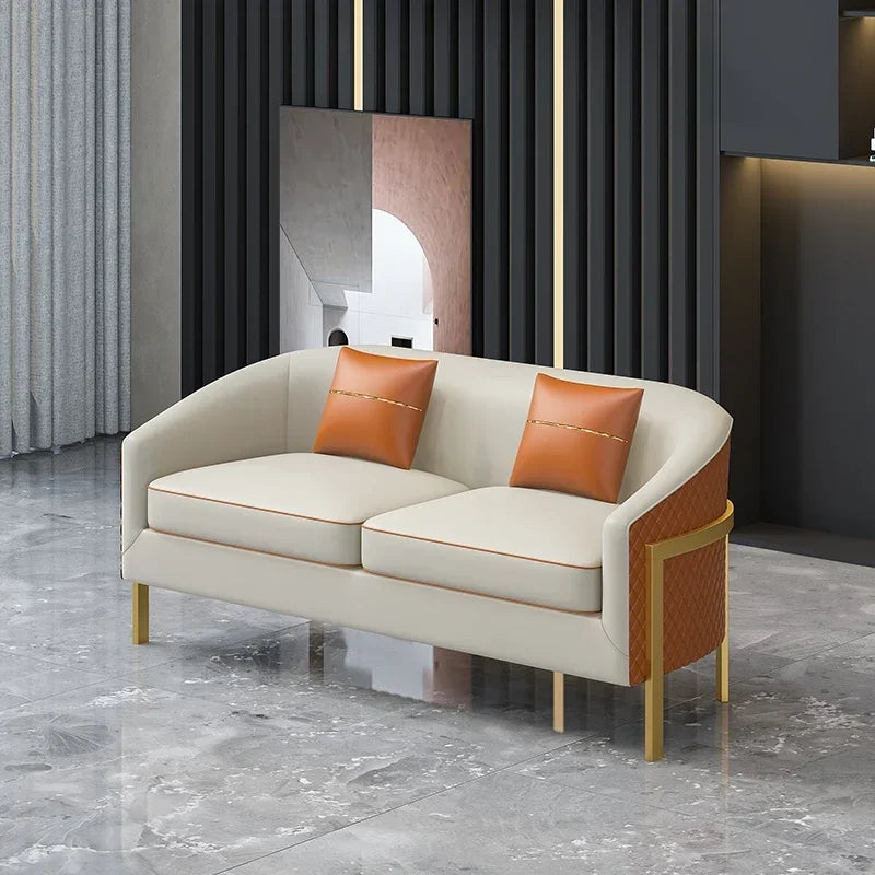 Bureau de vente de luxe léger, table et chaise de négociation, bureau de réception, petit canapé simple, combinaison de table basse
