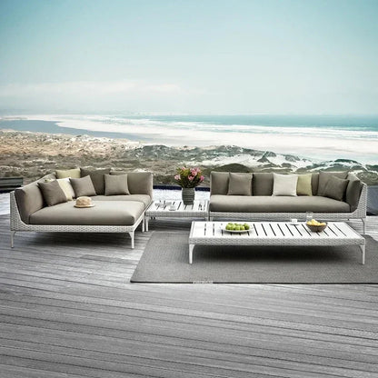 Modern Leisure PE Rattan Outdoor Sofas Set Patio Balcony Lounge Chair Simple Home Waterproof Sun Protection Set Garden Furniture
