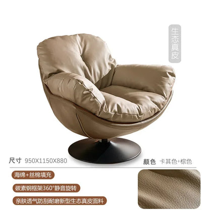 Italian single sofa chair living room designer casual lazy sofa vintage swivel chair