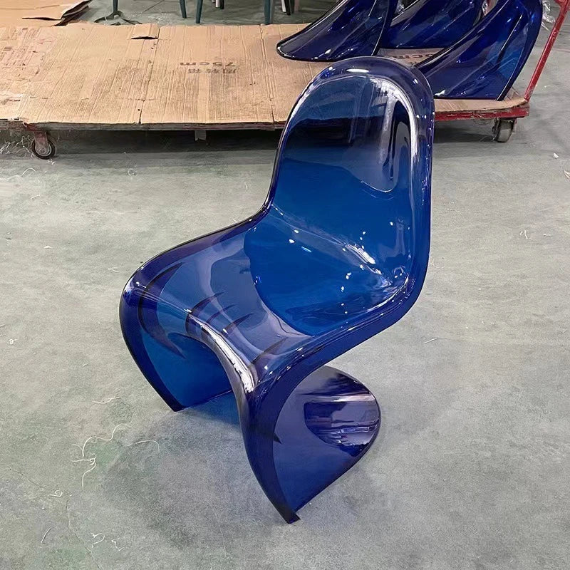 Nordic Modern Simple Creative Acrylic Plastic Dining Chair Red S Beauty Chair Crystal Transparent Pandong Chair Wow