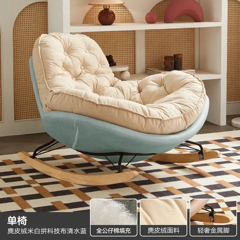 Thickened Penguin Rocking Chair Balcony Sofa Home Bedroom Leisure Chair Wide