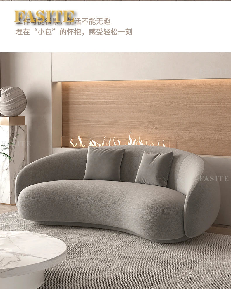 Premium Italian Banana Sofa Minimalist Shaped Sofa Living Room Simple Modern Arc Cashew Sofa