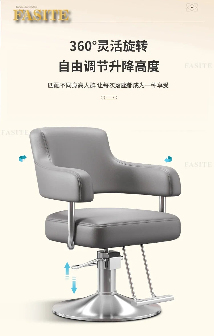 Portable Barbershop Salon Chair Luxury Beauty Gold Hairdressing Salon Chair Barber Swivel Silla Furniture