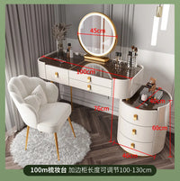 Solid wood new dresser glass bedroom modern simple style light luxury Internet celebrity small makeup table rock slab makeup
