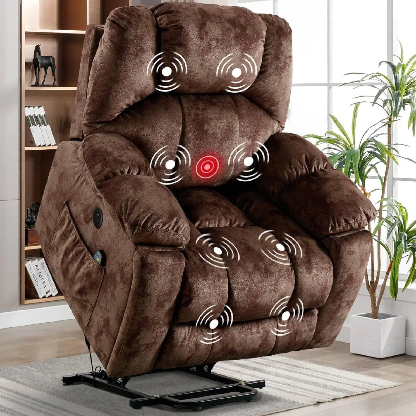 Large Power Lift Recliner with Massage and Heat for Elderly, Heavy Duty Lift Recliner for Seniors with USB Port, 2, Customized