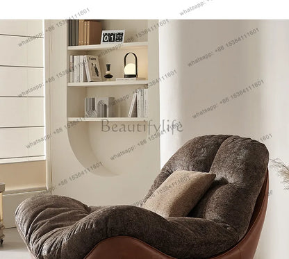 Italian minimalist lazy sofa chair modern simple living room bedroom home balcony swivel chair