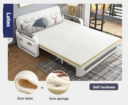 Foldable Living Room Multifunctional Sofa Bed Fabric Sponge Filled Sitting and Lying Sofa Bed With Storage