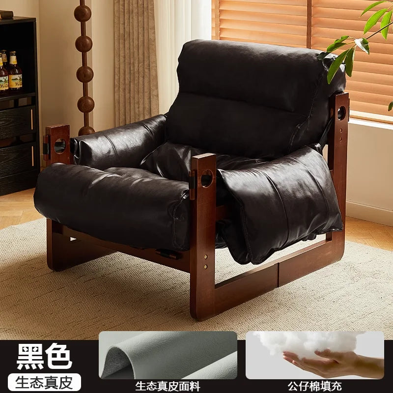 Mid century leather sofa chair balcony Luxury Design comfortable Lounge armchair modern interior fotel wypoczynkowy furniture